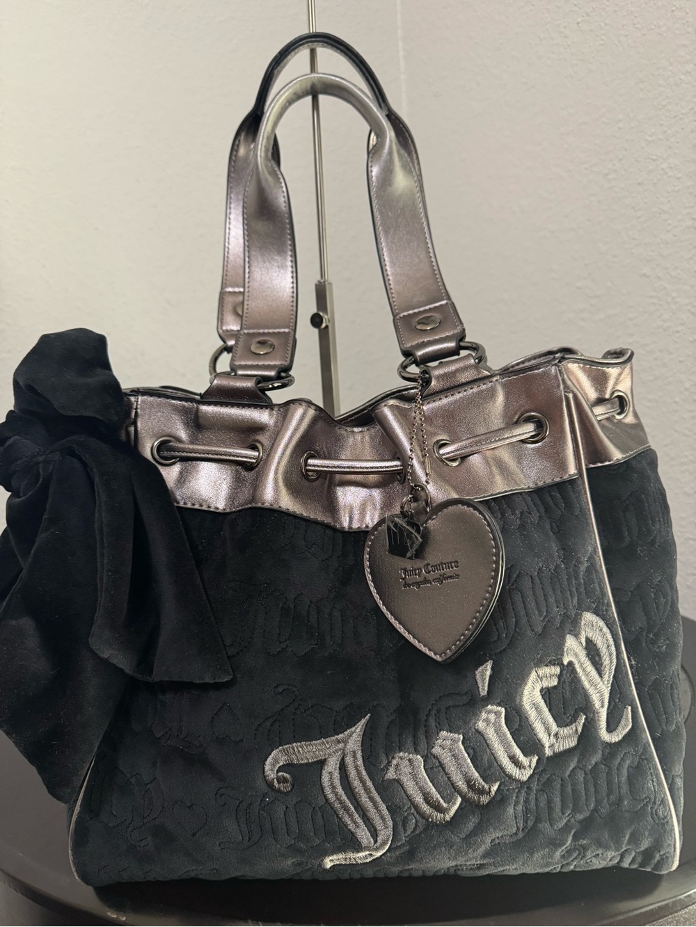 Juicy Couture Black & Metallic Tote Bag